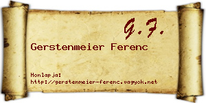 Gerstenmeier Ferenc névjegykártya